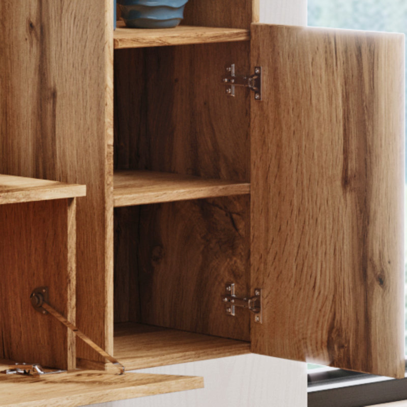 Cothern Unfinished Entertainment Centre for TVs up to 75", Wotan Oak