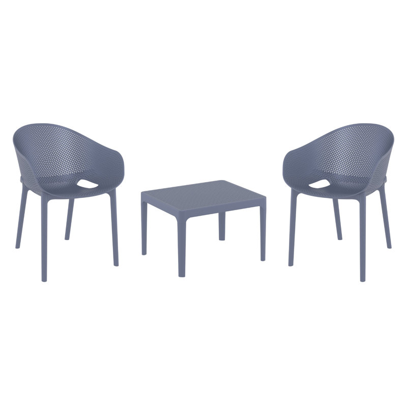 Ensemble de sièges pour 2 personnes Farrah Sky, Gris foncé