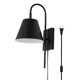 Rhoeva Single Light Iron Dimmable Plug-in Flush Mounted Sconce