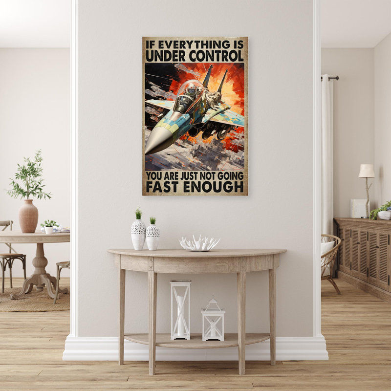 «Flight Plane Fast Enough», reproduction d'art rectangulaire sur toile tendue 1 pièce, H 20 po x l 16 po x P 1,25 po