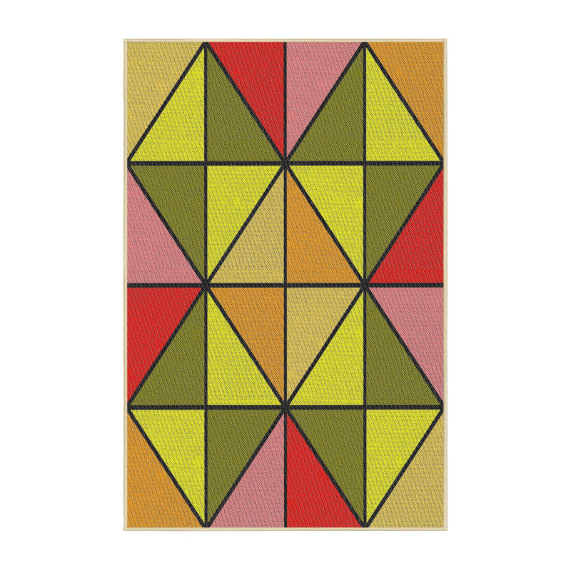 Tapis zone grise à motifs, Rectangle 5 pi x 7 pi