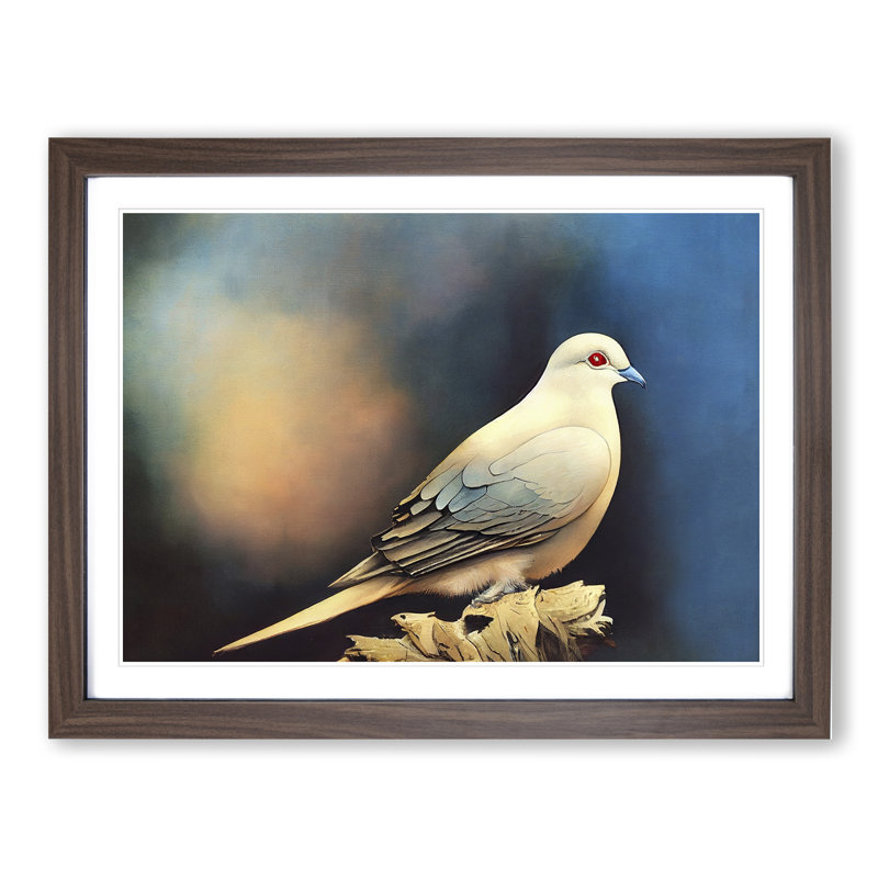 Spectacular Dove Bird - Framed Print, 34cm H x 46cm W, Walnut Frame