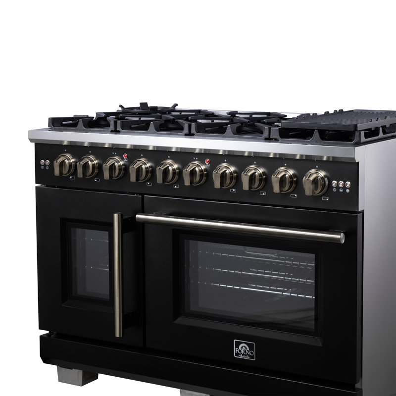 Cuisinière à gaz 48 portes Capriasca, Noir