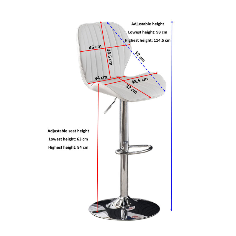 Barirah Swivel Upholstered Adjustable Height Counter Stool with Metal Frame, Grey