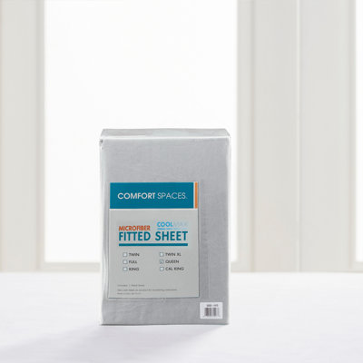 1 PC King Microfiber Coolmax Solid Fitted Sheet, Grey