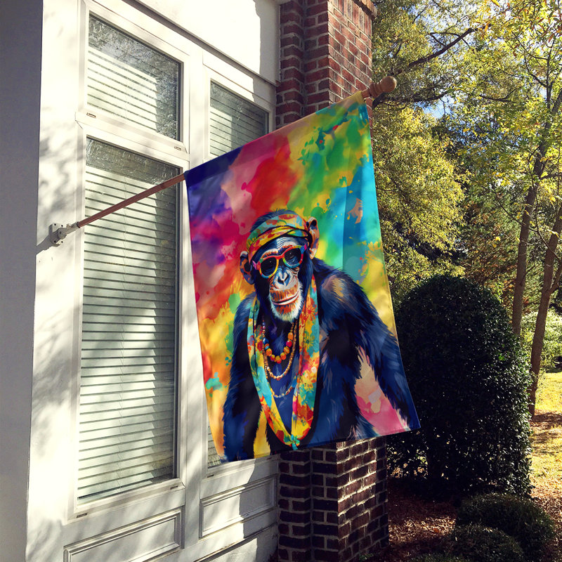 Drapeau de maison de chimpanzé hippie