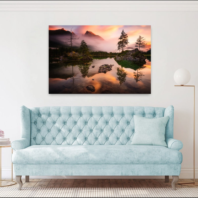 Art contemporain contemporain, paysage d'automne abstrait, H 40 po x l 60 po