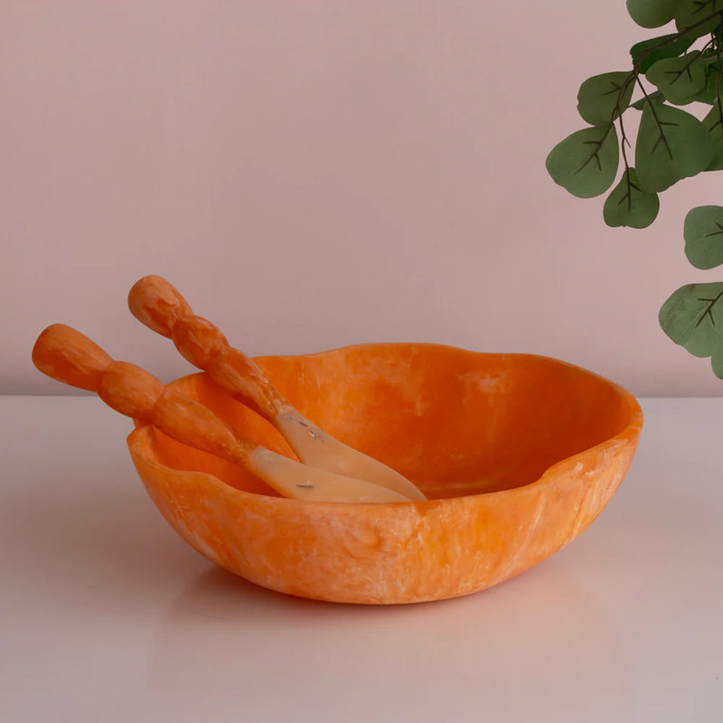 Resin Salad Servers, Tangerine