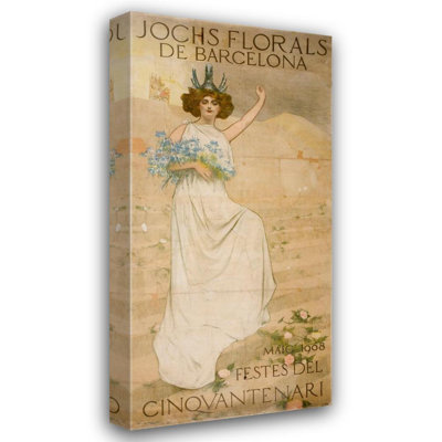 "Jochs Floral De Barcelona. Fiftieth Anniversary Celebrations" by  Ramón Casas - Gallery Wrap Canvas Wall Art