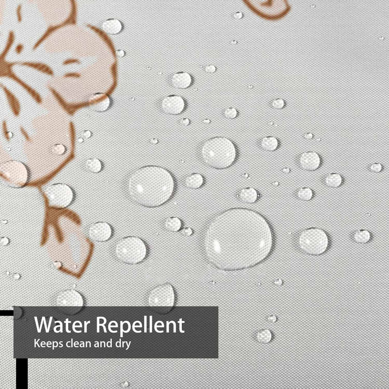 Rideau de douche imperméable à motif floral en cerisier oriental avec 12 crochets, L 72 po x l 84 po