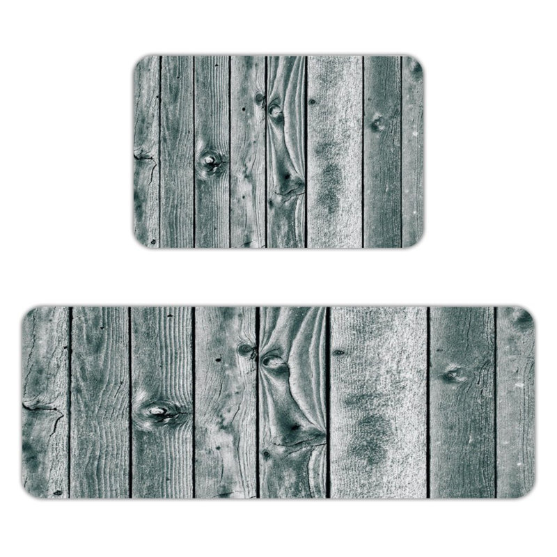 Ensemble de 2 planches de bois patinées, tapis de cuisine