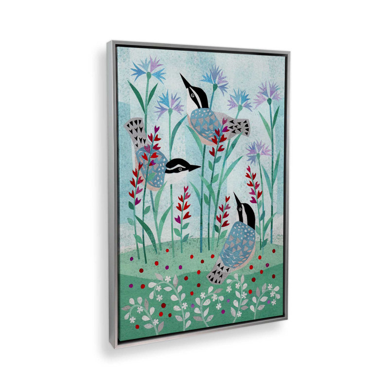 Reproduction d'art sur toile "Wilderness Collage IX" par Kim Conway, Argent argent, H 12 po x l 8 po