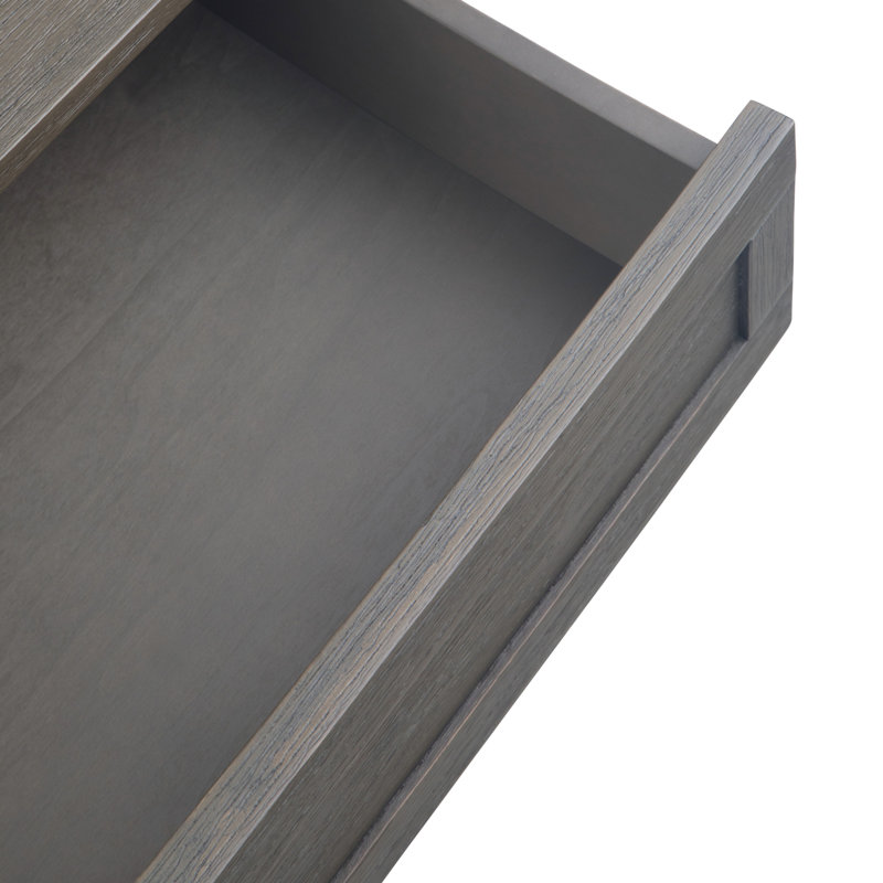 Farmhouse Gray 38" Square Acacia Wood Coffee Table with Storage