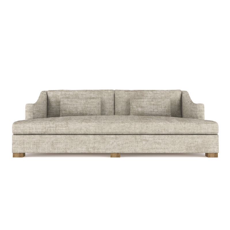 Crosby Slope Arm Daybed, Weathered, Plush Velvet Oyster