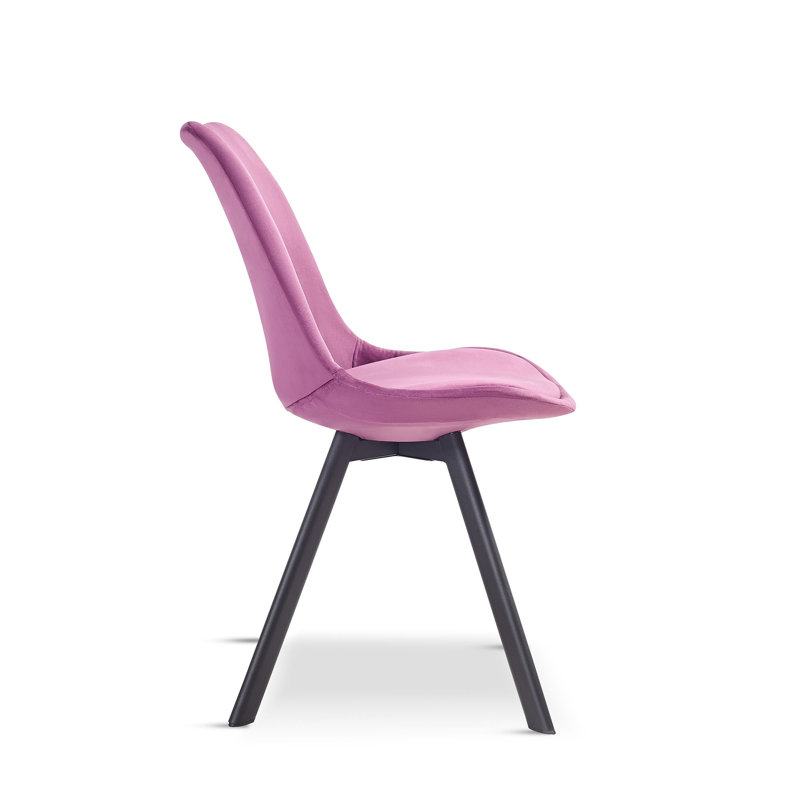 4 Rivas Velvet Upholstered Dining Chairs, Purple, 1