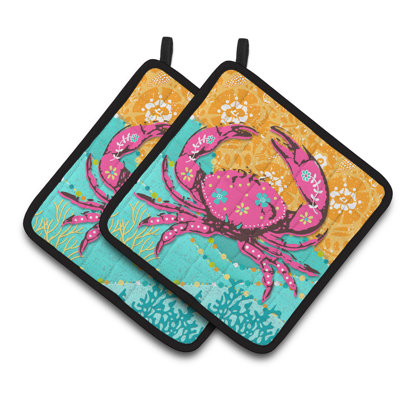 Caroline's Treasures Floral Polyester Potholder Set