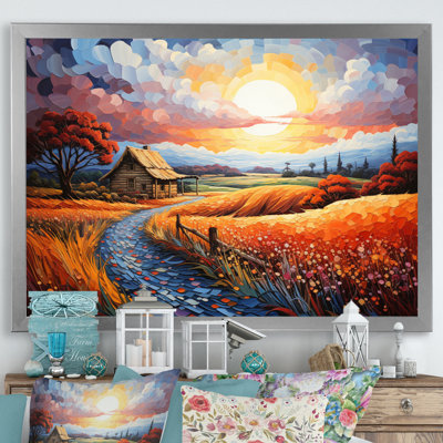 Grange quiet sanctuaire pointillisme - décoration murale de ferme