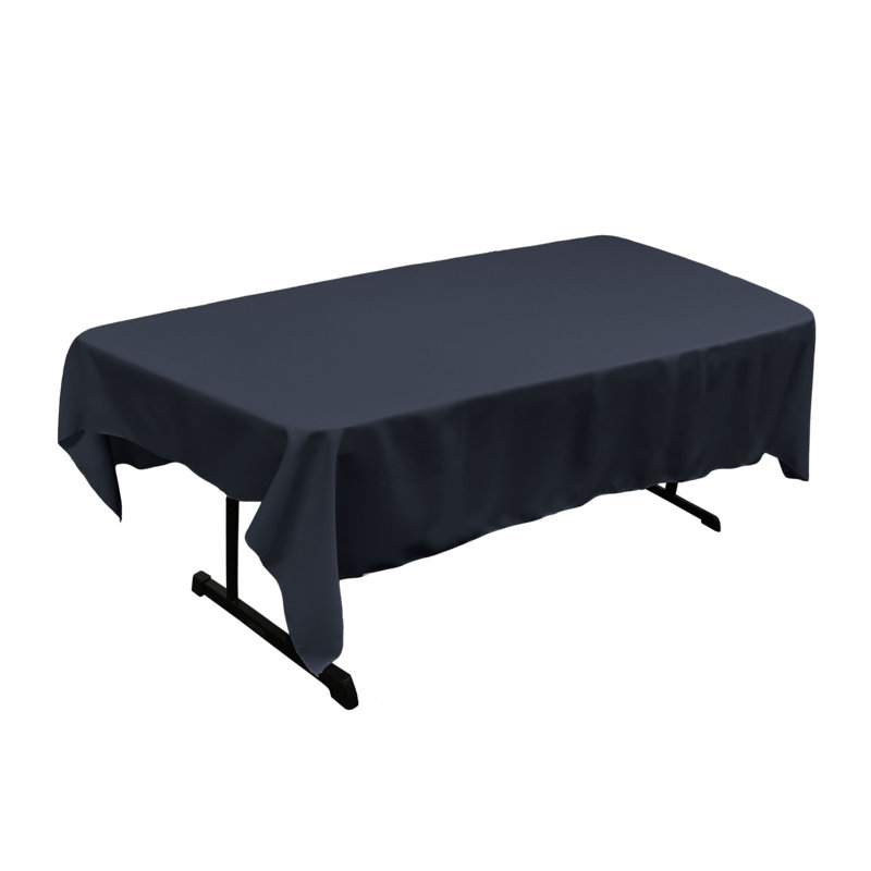 Rectangular Stain-Resistant Polyester Tablecloth - Basics by Wayfair™, Navy, 84" x 60"