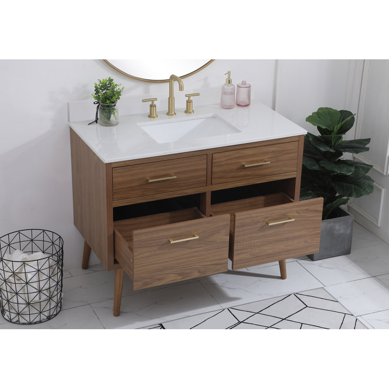 Ensemble de meuble-lavabo simple 42 po Steinfeldt, Noyer brun