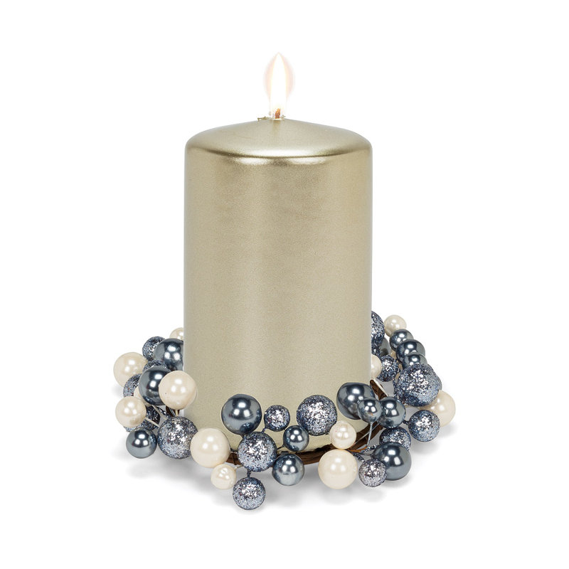 Ensemble d'accessoires de bougie de table 2 pièces, Gris charbon / perle