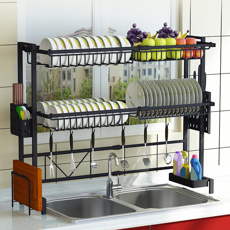Adjustable Stainless Steel Over The Sink Dish Rack