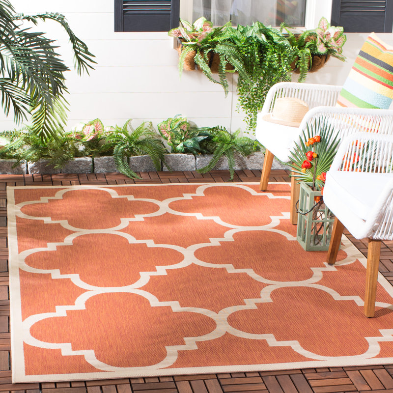 Herefordshire Performance Geometric Indoor/Outdoor Area Rug, Rectangle 9' x 12'