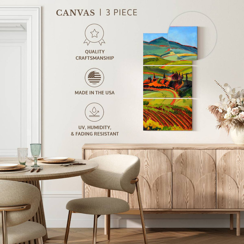 Tuscan Countryside Farm, 27" H x 12" W