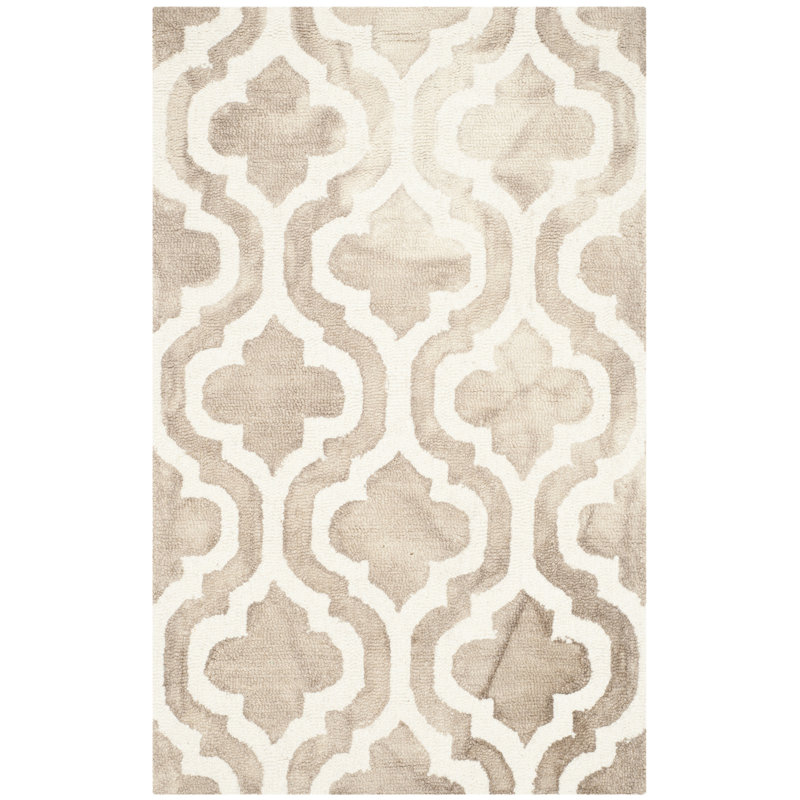 Defranco Hand Tufted Wool Geometric Rug, Rectangle 2'6" x 4'
