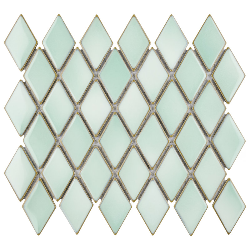 Hudson 2" x 3" Porcelain Grid Mosaic Wall & Floor Tile, Mint