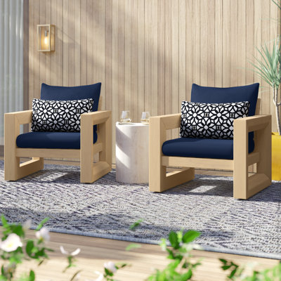Sehrish Patio Chair With Sunbrella Cushion Covers