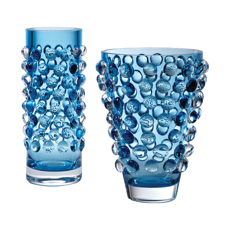 Bubble Vase, 12.75" H x 5.5" W x 5.5" D, Blue Cobalt