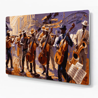 Music Street Performers and Buskers Brown Metal Wall Art