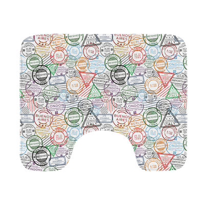 Colorful Toilet Mat U-Shape Bathroom Rug 20" Multicolor