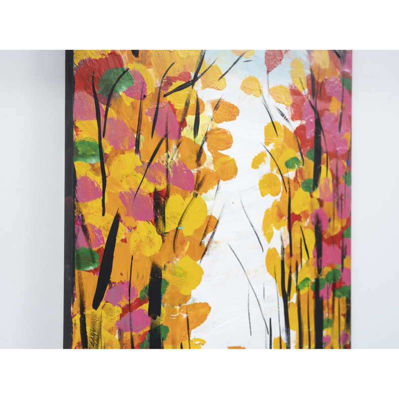 «Spring Spring», art mural sur toile orange surdimensionné 47 po x 19 po - Joy