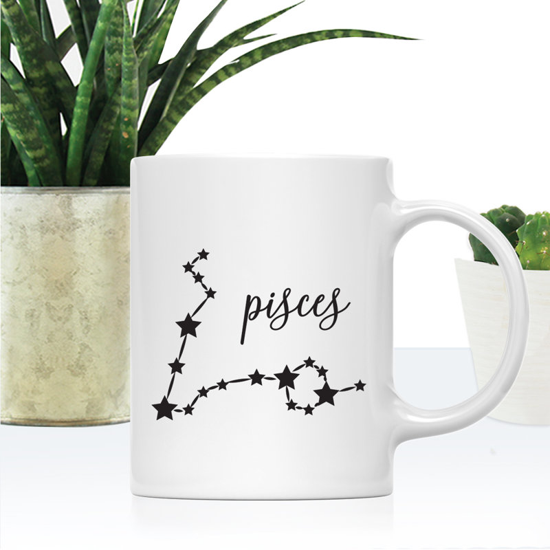 Tasse à café Zodiac en forme d’étoile constellation, Poissons