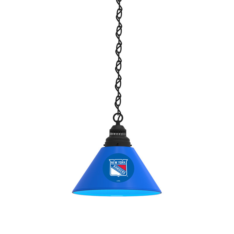 Luminaire suspendu conique 1 lumière NHL, Noir, New York Rangers