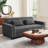 64.8" Full Square Arm Tufted Back Convertible Sleeper Sofa with Cushions and Cup Holder-273907281