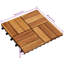 Carreau de terrasse vidaXL 10 pièces brun 11,81 po x 11,81 po en bois d'acacia-128552353