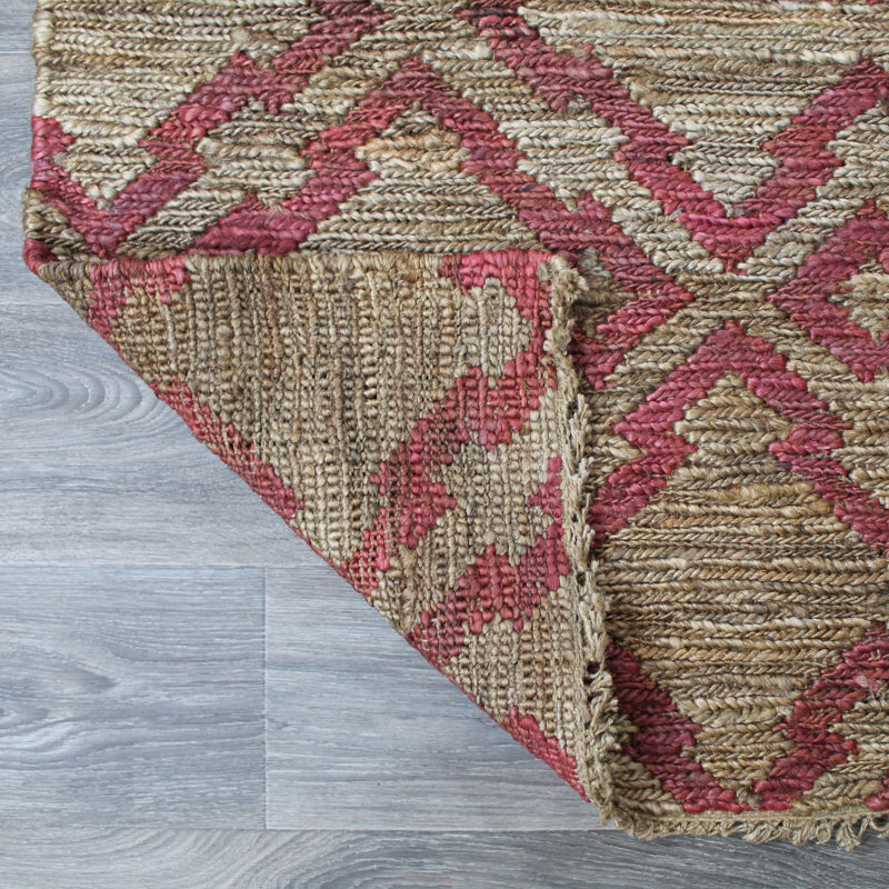 Keysville Geometric Flatweave Red/Brown Area Rug, Rectangular 3' x 5'