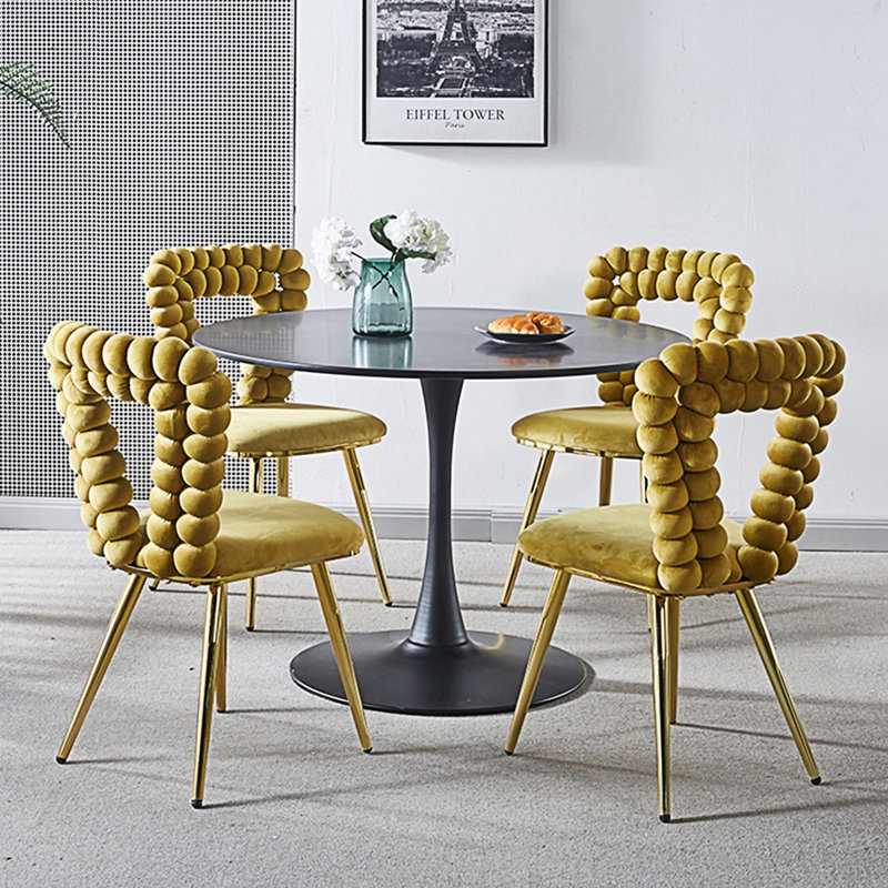 Chaise moderne (ensemble de 4) avec pieds en tube de fer