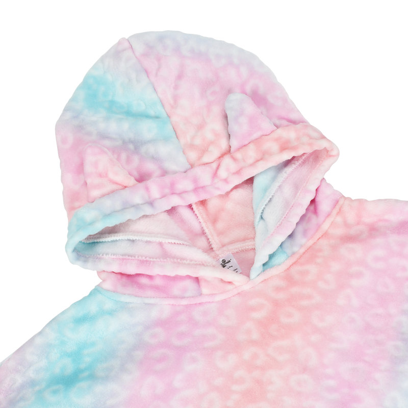 Sweat à capuche surdimensionné pour enfants, chandail en molleton portable, cadeau pour adolescent, Chat arc-en-ciel