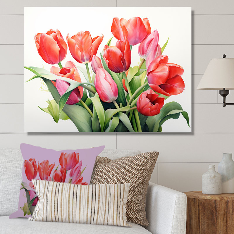 «Tulipes Minimalisme Dream I» sur toile, Toile tendue, 34" H x 44" W