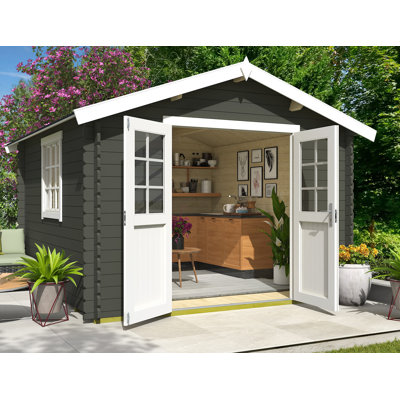 Technoflex Chic-Sheds Magog 1 Solid Wood Garden Shed 11-Ft X12 -Ft With 1 Double Door And 1 Window