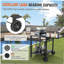 Outdoor barbecue food cart, with double-tier stand, movable barbecue food preparation table, multi-functional folding metal table, portable modular trolley, suitable for pizza oven, two-wheeled work station with handle