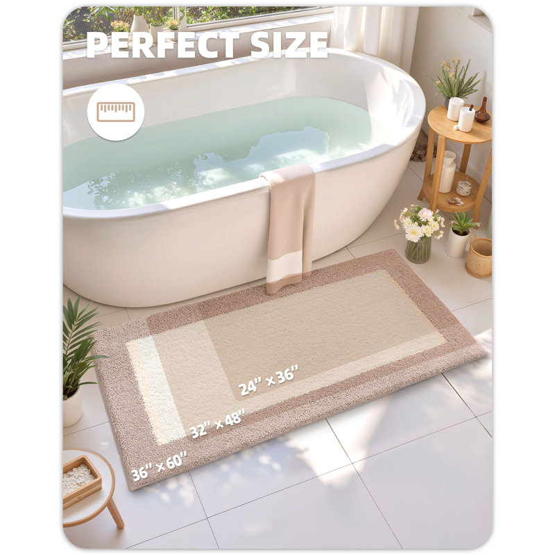 Tapis de bain avec envers antidérapant, Simple - L 36 po x l 24 po, Brun