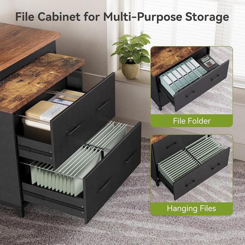 2 Drawer File Cabinet For Home Office, 30.7-Inch Lat...