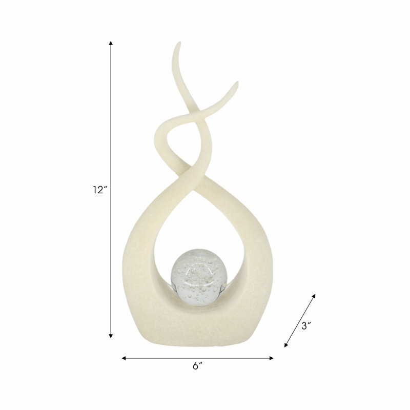 Sagebrook Home 12" Laxmi Quartz Resin Statuary With Crystal, White