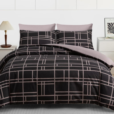 Microfiber Brick Duvet Cover Set