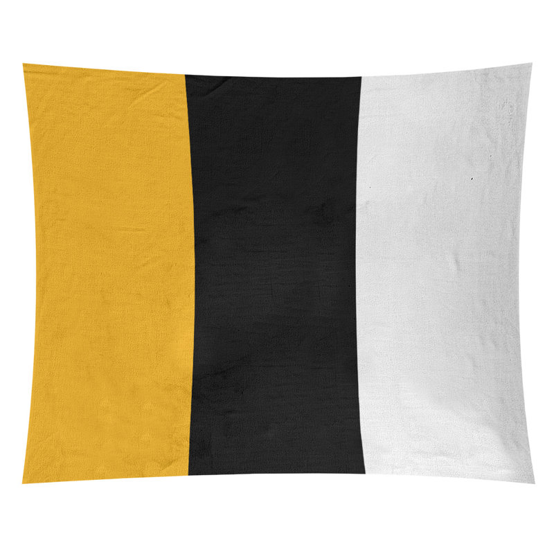 Tapisserie de polyester Pittsburgh, H 68 po x l 80 po, Pittsburgh Gold / noir / blanc