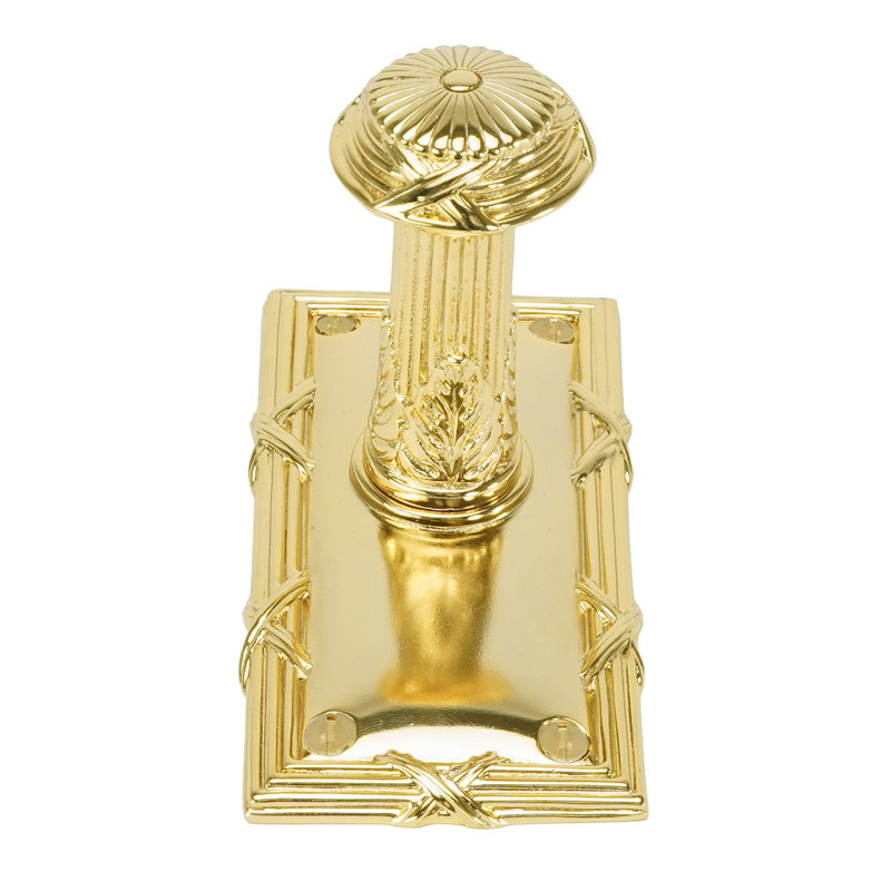 HYDE PARK HOOK, RECTANGULAR BACK PLATE; ANTIQUE NICKEL FINISH, Polished Gold